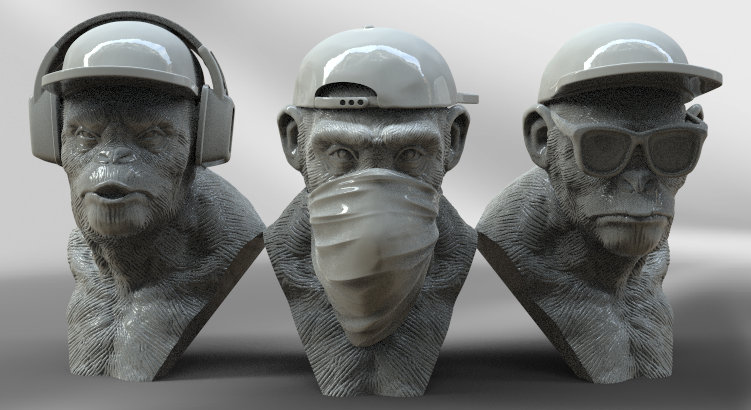🙊 3 Wise Monkeys・ 3D File for ・Cults